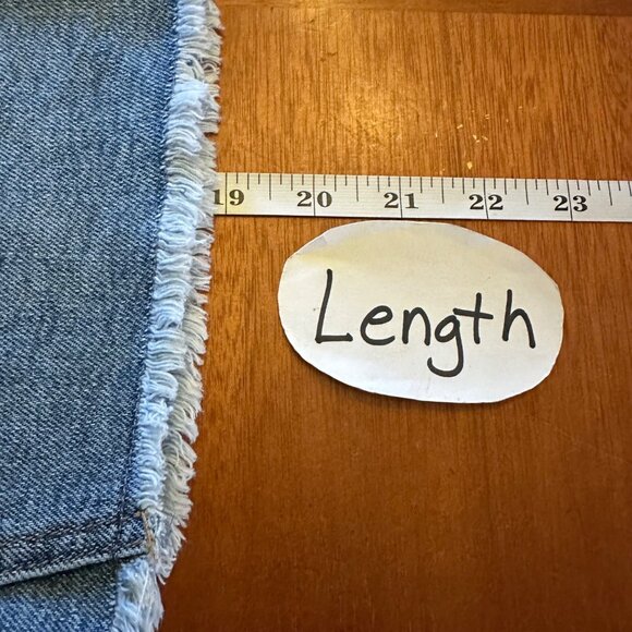 Seven7 Womens Denim Mini Skirt With Rhinestone Accents & Raw Hem Size 18 - Picture 5 of 6